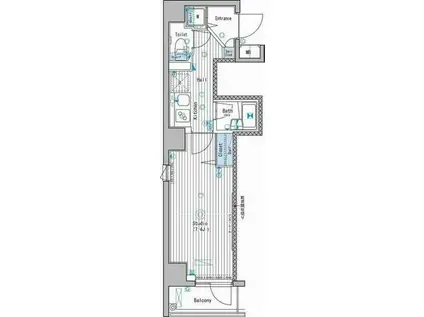 ガーラ・ステーション新宿牛込柳町(1K/4階)の間取り写真