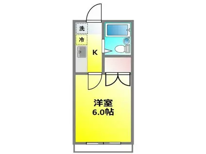 プリンストンハイツ(1K/1階)の間取り写真