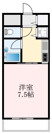 メゾンエルセラーン(1K/2階)の間取り写真