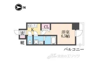 レーヴメゾン尼崎昭和通(1K/7階)の間取り写真