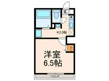 ケイ・アパルトメント三宿(1K/2階)の間取り写真