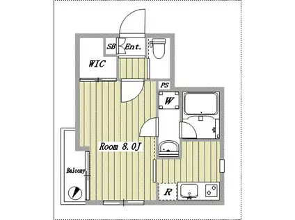 グランツハウス日本橋(ワンルーム/6階)の間取り写真