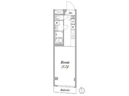 スマートヴィラ中延参番館(1K/3階)の間取り写真