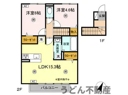 メゾンアリエッタ(2LDK/2階)の間取り写真