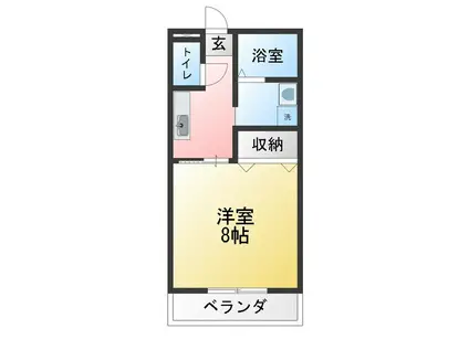 フラワーアイランドのぼの A(1K/1階)の間取り写真