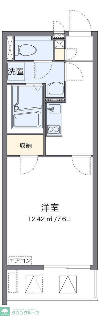 クレイノHAKODA(1K/2階)の間取り写真