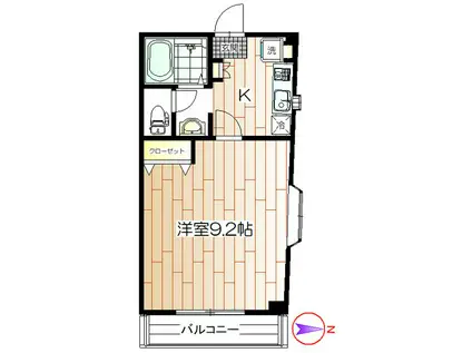 シャトレジョージタウン(1K/3階)の間取り写真