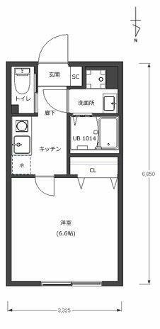 D STYLE千住大橋(1K/3階)の間取り写真