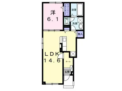 ヴェール(1LDK/1階)の間取り写真