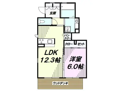 ル・リアン(1LDK/1階)の間取り写真