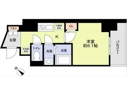 アークグラン大阪ウエスト(1K/10階)の間取り写真