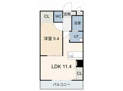 クオーレ(1LDK/1階)の間取り写真