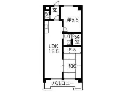 アビタマルフクII(2LDK/3階)の間取り写真