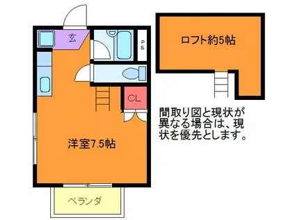 ウッディパレス並木(ワンルーム/2階)の間取り写真