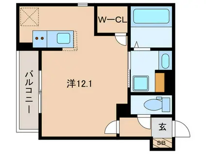 ヒカルサ神戸王塚台I(ワンルーム/3階)の間取り写真