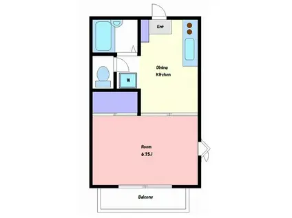 カサアレグレD(1DK/1階)の間取り写真