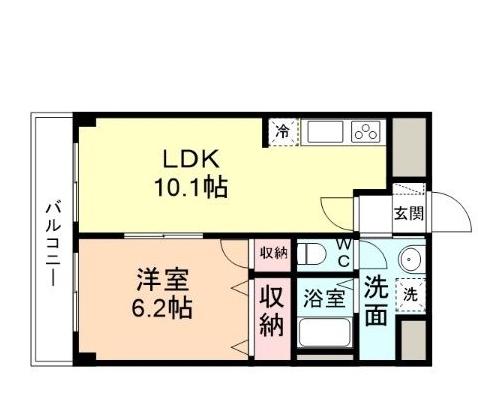センチュリー山室(1LDK/2階)の間取り写真