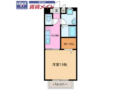 NEU HAUS II(1K/1階)の間取り写真