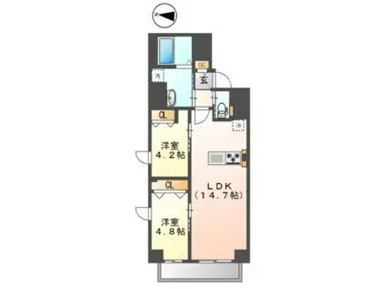 ベラビスタ木場(2LDK/3階)の間取り写真