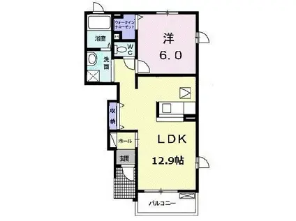 ソシア美春V(1LDK/1階)の間取り写真