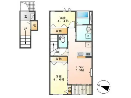 プレシャス(2LDK/2階)の間取り写真