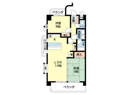 グランメール呼続(2LDK/2階)の間取り写真