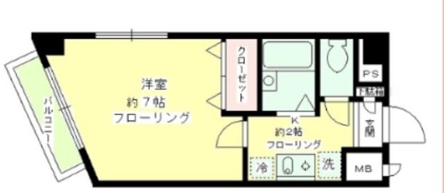 クレスト初台(1K/2階)の間取り写真