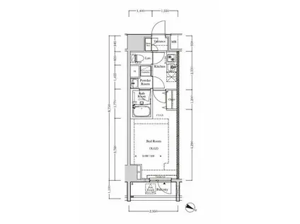スクエアシティ三ノ輪(1K/4階)の間取り写真