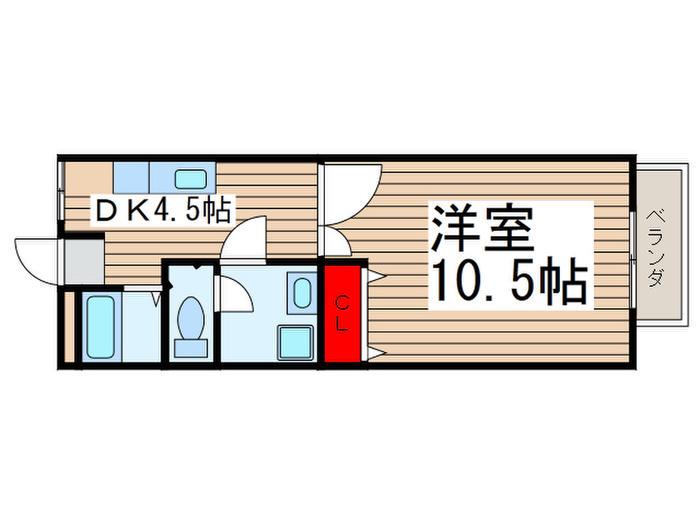 コーポのしば(1DK/1階)の間取り写真