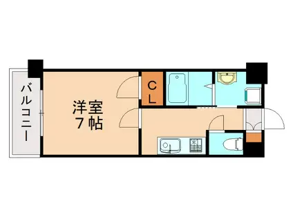 ギャラン陣原(1K/7階)の間取り写真