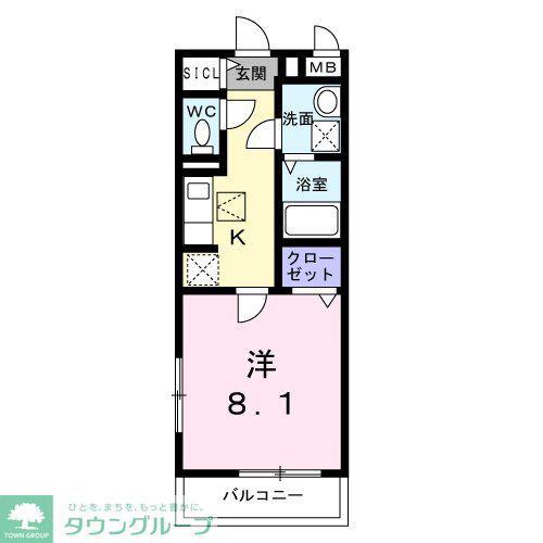 ブレーメンハウス(1K/1階)の間取り写真
