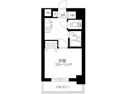 エクセリア池袋(1K/2階)の間取り写真