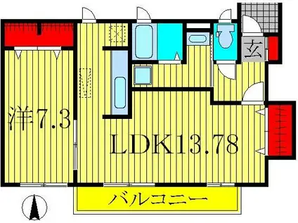 サニーレジデンス(1LDK/1階)の間取り写真
