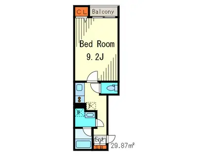 グランコンフォート浅草(1K/2階)の間取り写真