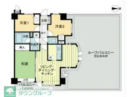 ライオンズマンション川越南古谷(3LDK/7階)の間取り写真