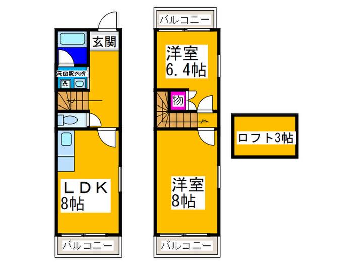 マンション南秀苑(2LDK/3階)の間取り写真