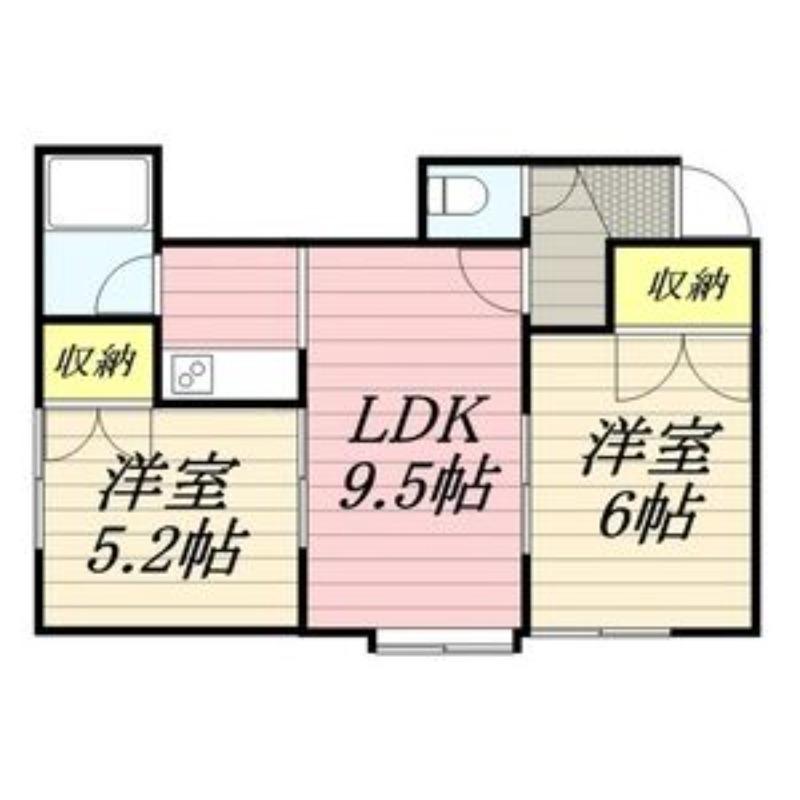エクセルBハイツ(2DK/3階)の間取り写真