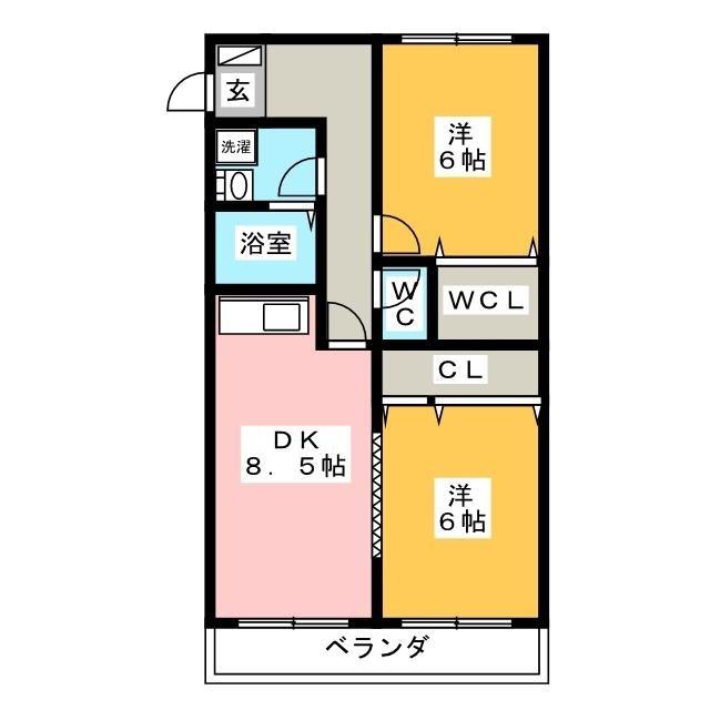 ネクスト(2DK/1階)の間取り写真