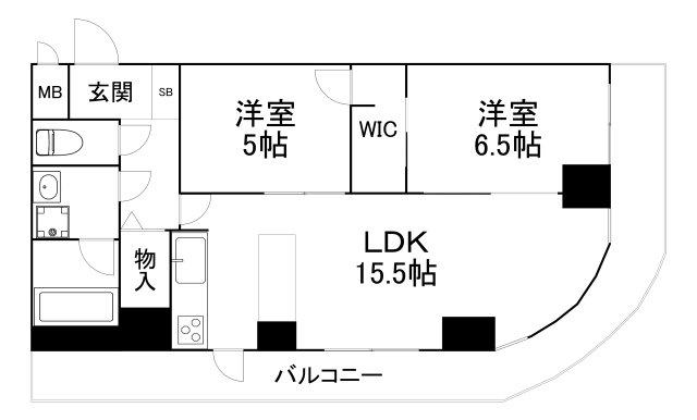 インプルーブ天六(2LDK/6階)の間取り写真