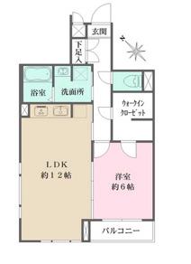 ベルフェリーク西小山(1LDK/4階)の間取り写真