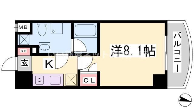 FORYOU神戸・灘(1K/3階)の間取り写真