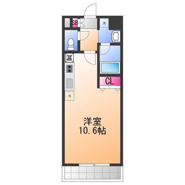 ROYAL MAISON NAKAO(ワンルーム/9階)の間取り写真