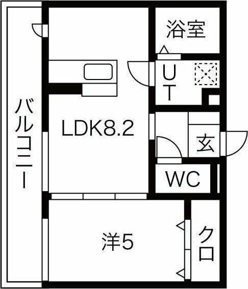 コーラル(1LDK/2階)の間取り写真