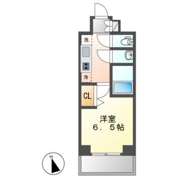 プレサンス広小路通今池(1K/14階)の間取り写真