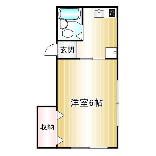 ホワイトバーム(1K/1階)の間取り写真