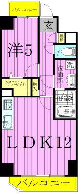 WHILE 椿 ホワイル椿(1LDK/6階)の間取り写真
