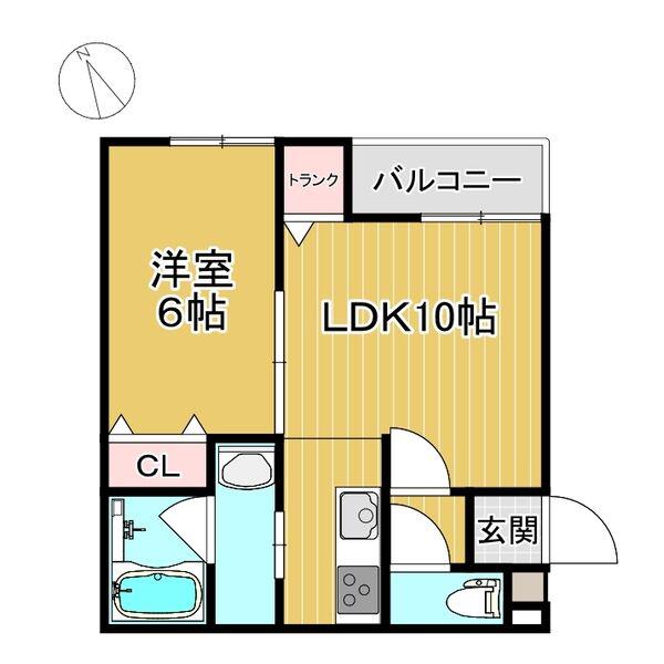 グッドホーム20 A棟(1LDK/3階)の間取り写真