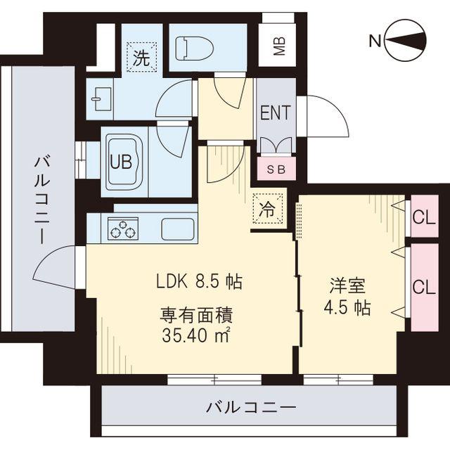 ART VI(1LDK/3階)の間取り写真