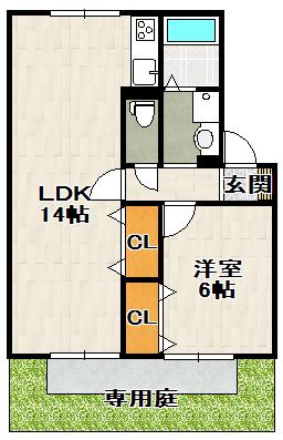 エトワール(1LDK/1階)の間取り写真