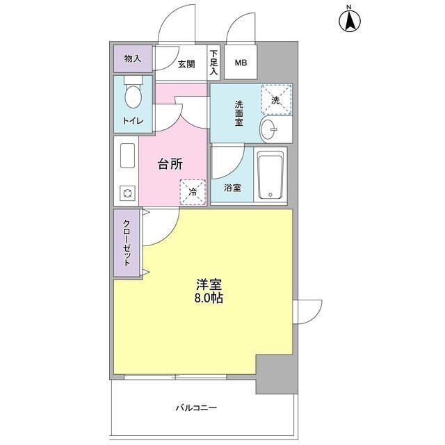 セレーノ品川(1K/4階)の間取り写真
